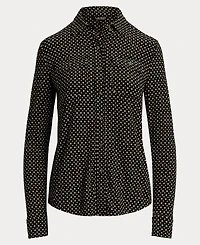 Lauren Ralph Women's Slim-Fit Geo-Print Jersey Shirt
