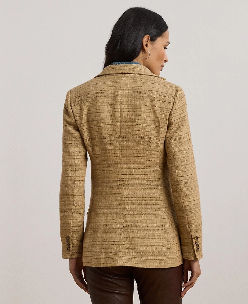 Lauren Ralph Women's Herringbone Linen-Blend Tweed Blazer