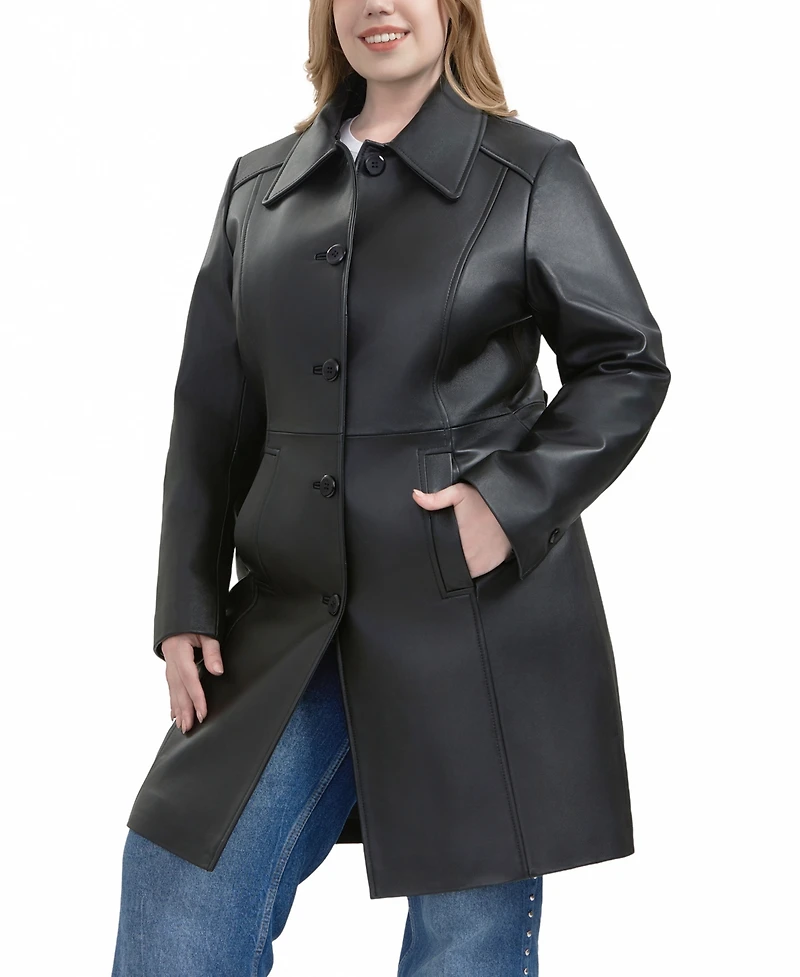 Bgsd Plus Maisy Leather Long Coat