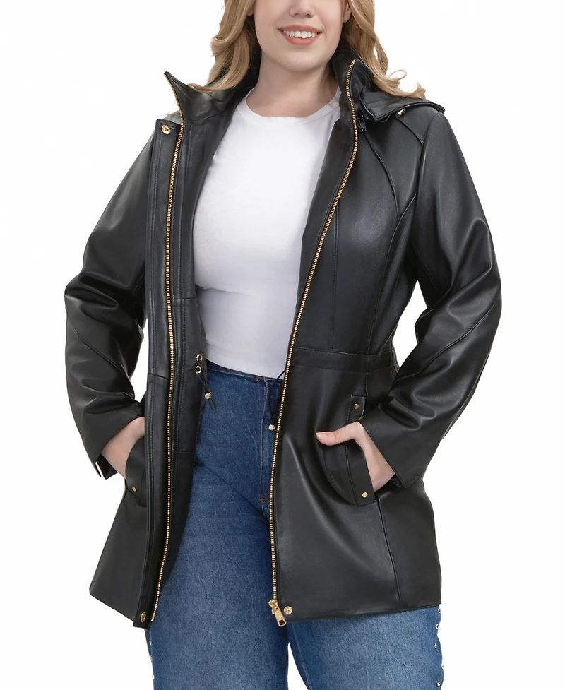 Bgsd Plus Elena Leather Parka Coat