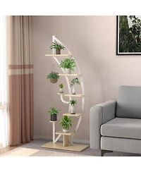 6-Tier 9 Potted Metal Plant Stand Holder Display Shelf with Hook