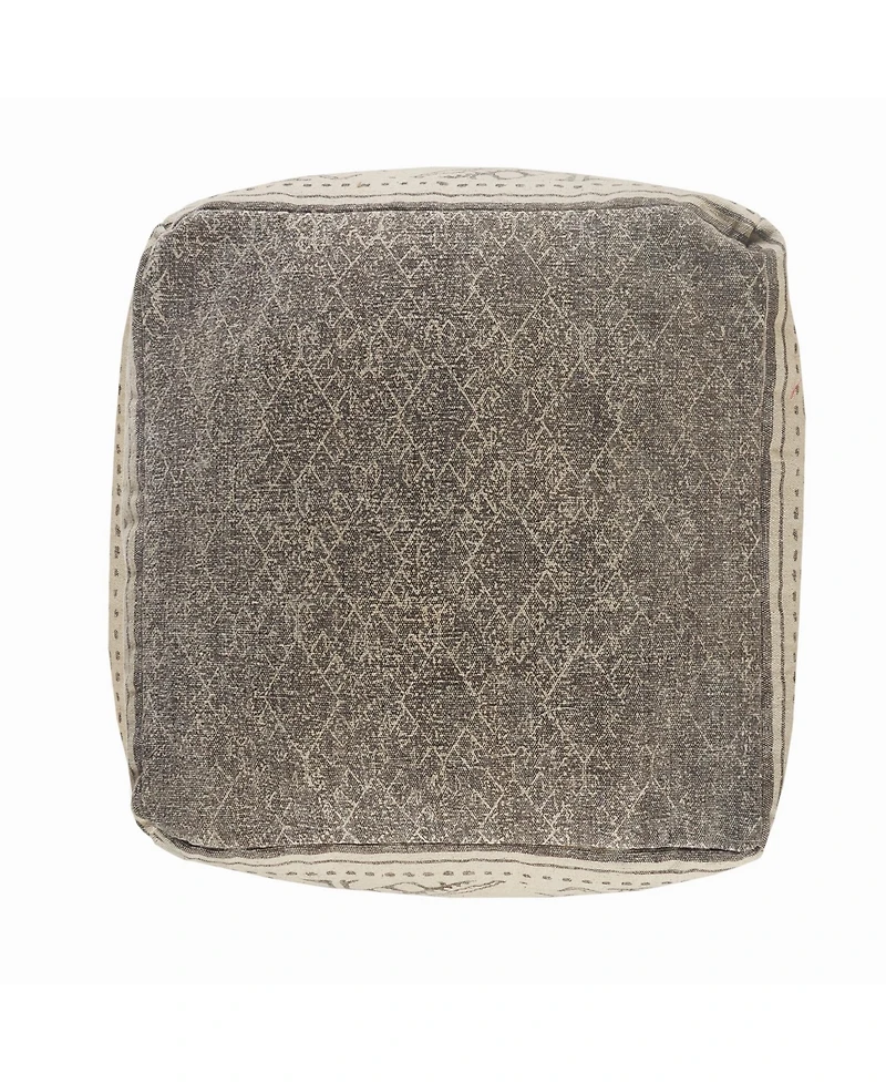 Cotton Fabric Ottoman for Living Room Seating and Cozy Decor