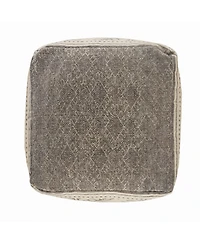 Cotton Fabric Ottoman for Living Room Seating and Cozy Decor