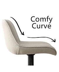 Set of 2 Adjustable Fabric Bar Stools, 360° Swivel Height Chairs with Footrest for Kitchen Island-Maison Boucle