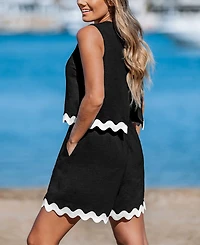 Cupshe Women's Chic Scallop Romper