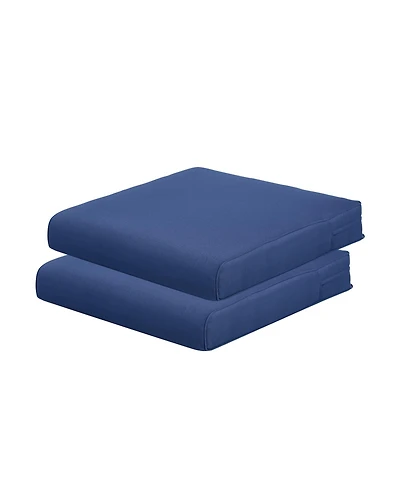 Aoodor Outdoor Chair Cushion W24''xD24'' Soft, Fade-resistant Polyester, Removable Cover with Hidden Zipper, Adaptable Secure Ties, Set of 2 Available