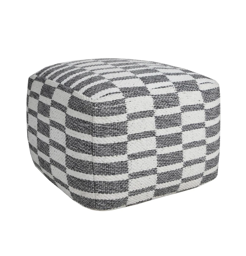 18" Grey 100% Cotton Ottoman