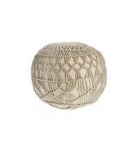 20" Cream 100% Cotton Ottoman