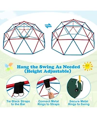 10 Feet Dome Climber with Swing and 800 Lbs Load Capacity