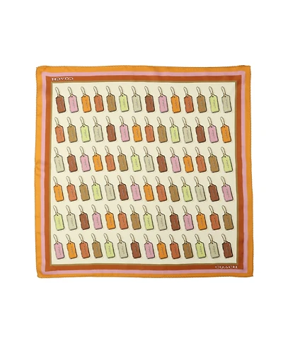 Coach Hangtag Print Silk Bandana Scarf