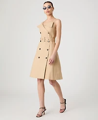 French Connection Women's Light Weight Cotton Belted Trench Fit & Flare Dress
