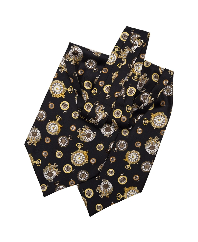 Elizabetta Men's Gilded Keeper - Silk Ascot Cravat Tie for Men