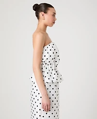 French Connection Women's Strapless Polka Dot Peplum Top