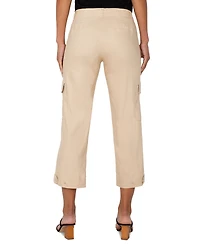 Liverpool Los Angeles Petite Cropped Utility Tab-Hem Pants