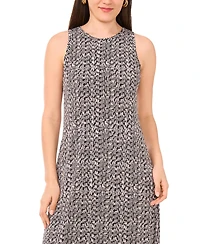 Vince Camuto Women's Printed Sleeveless Keyhole-Back Crewneck Maxi Dress