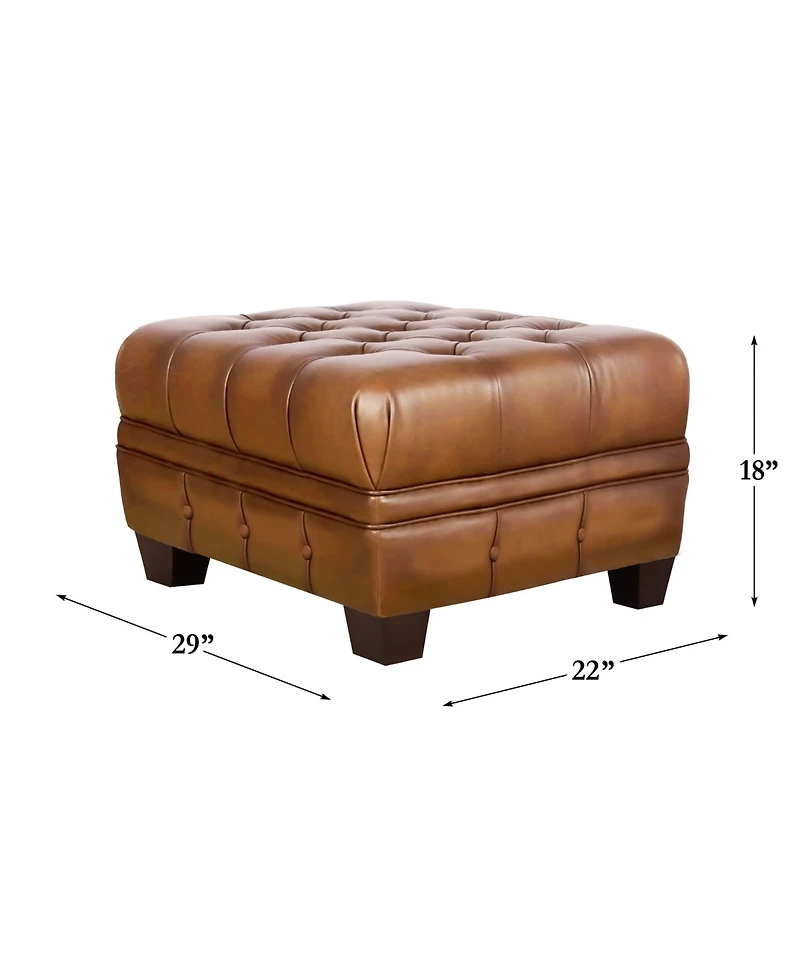 Hydeline York 29" Top Grain Leather Ottoman