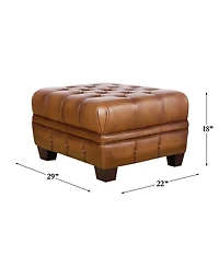 Hydeline York 29" Top Grain Leather Ottoman