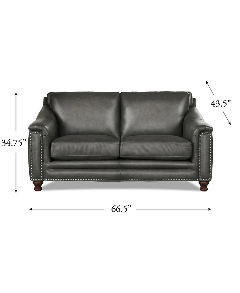 Hydeline Belfast 67" Top Grain Leather Loveseat