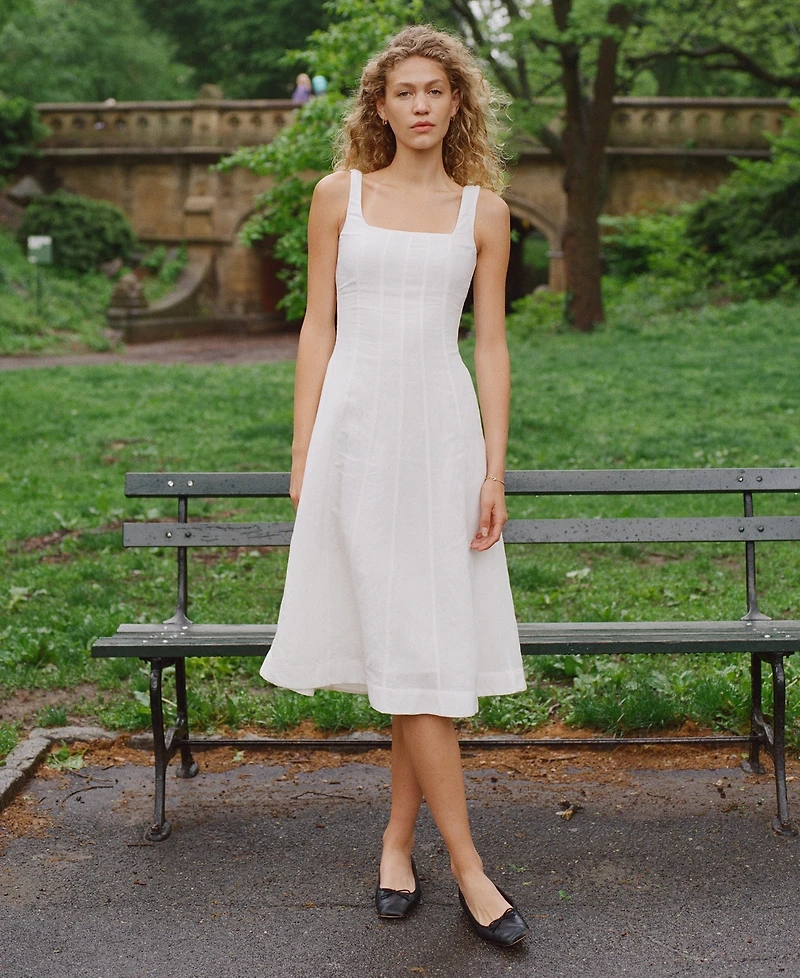 French Connection Women's Birdie Square-Neck A-Line Dress