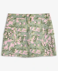 With Jules Big Girls Printed Cotton Cargo Skort
