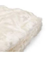 Streamdale Amori Modern 3 Foot Faux Fur Bean Bag White Color