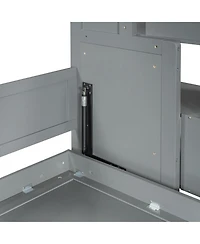 Full Over Full Size Murphy Bed with Hydraulic Lift & Desk Design