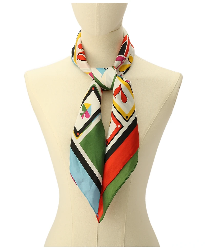 Kate Spade New York Women's Playing Cards Silk Square Scarf