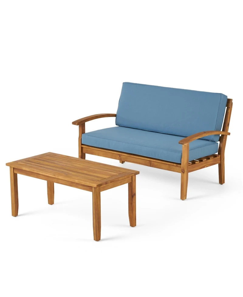 Peyton Wooden loveseat and Coffee Table Set