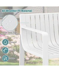 Patio Chairs Set of 2 with Curved Backrests and Seats