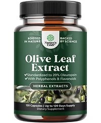 Olive Leaf Extract Capsules | High Strength Antioxidant Supplement with Pure Olive Leaf | 120ct