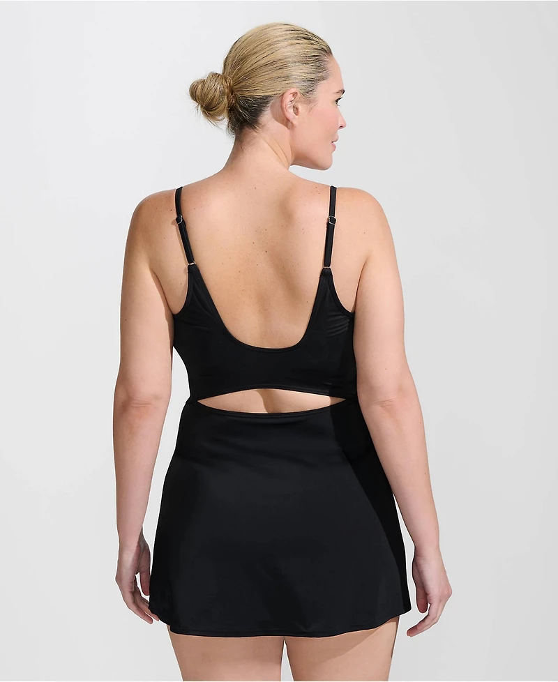 Lands' End Women's Tugless Monokini Swim Dress Swimsuit