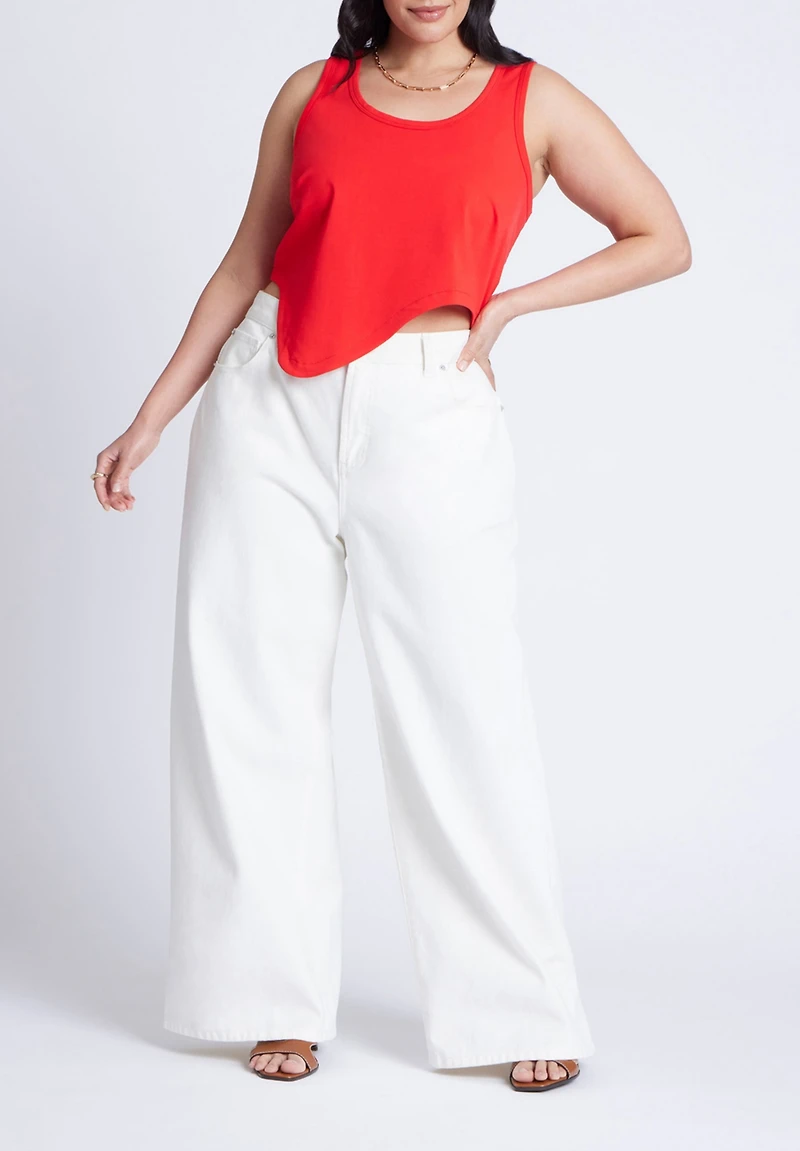 Eloquii Women's Asym Hem Tank