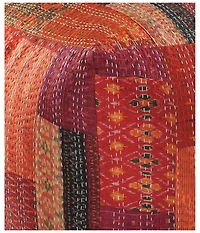 Modern Cotton Blend Fabric Ottoman Pouf Accent Seat