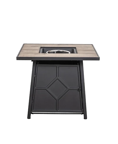 28 in. Metal Outdoor Propane Gas Fire Pit Table 40,000 Btu Steel Fire Pit with Steel Lid, Weather Cover, Csa-pproved