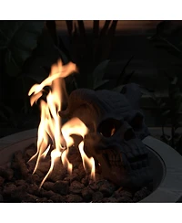 Fireproof Imitated Human Fire Pit Skulls Garden Statue, Halloween Decor