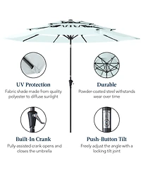 Best Choice Products 10ft 3-Tier Patio Umbrella, Market Sun Shade w/ Tilt Adjustment