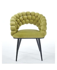 Streamdale Green Modern Chairs (Set of 2), Gold Legs
