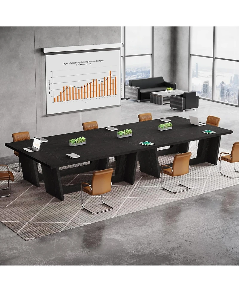 Tribesigns 6FT Conference Table Set of 4, Rectangular Seminar for Meeting Room, Solid Executive Business Furniture Boardroom Desk