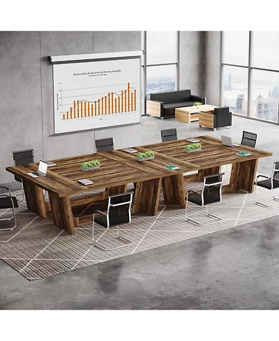 Tribesigns 6FT Conference Table Set of 4, Rectangular Seminar for Meeting Room, Solid Executive Business Furniture Boardroom Desk