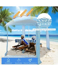 6.6 x 6.6 Feet Foldable and Easy-Setup Beach Canopy With Carry Bag-Blue