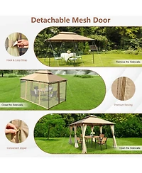 10 Feet x 13 Feet Tent Canopy Shelter with Removable Netting Sidewall