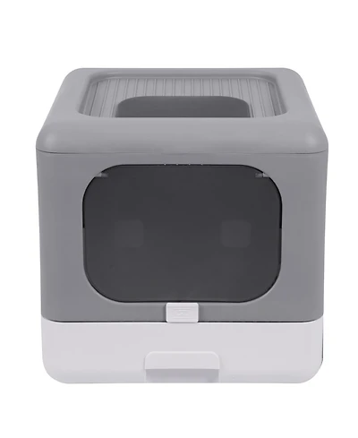 Bingopaw Cats Litter Box Detachable Top & Slide-Out Tray With Scoop