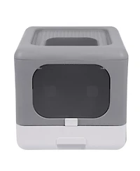 Bingopaw Cats Litter Box Detachable Top & Slide-Out Tray With Scoop
