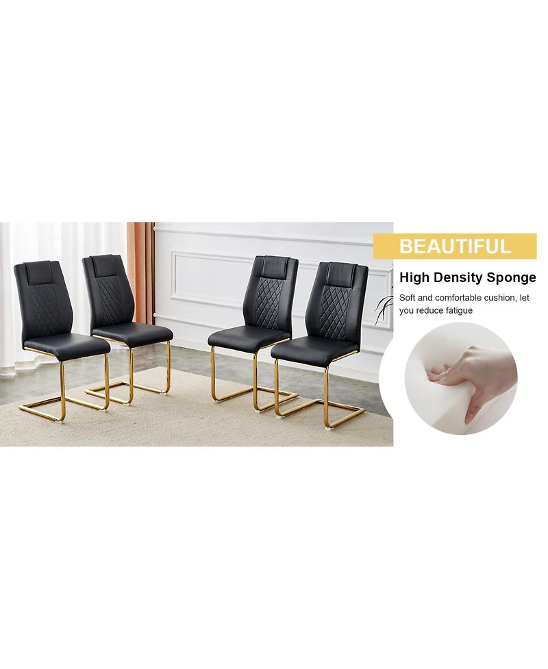 Streamdale Pandora Stone Table & 6 Pu Chairs - Butterfly Legs