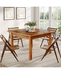 Tribesigns Wood Dining Table, Modern Kitchen Table for Dining Room, 2-4 People Dining Room Table Square Dinner Tables with Wooden Legs Thick Top for S