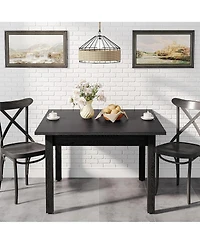 Tribesigns Wood Dining Table, Modern Kitchen Table for Room, 2-4 People Room Square Dinner Tables with Wooden Legs Thick Top S