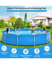 Round Above Ground Swimming Pool With Pool Cover