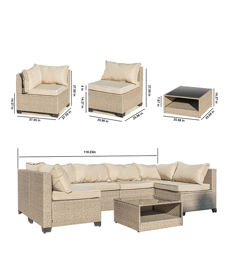 Streamdale 5-Piece Patio Furniture Set All-Weather Outdoor Sectional Sofa