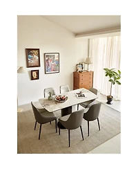 Dining Chair Modern Pu Leather Dining Room Chair with Sturdy Metal Legs, Upholstered Seat Dinner Chairs Accent Side Chairs for Indoor Kitchen Living R