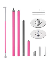 Yescom Ft Static Spinning Dancing Pole Kit 45mm Silicone Party Club Exercise Pink